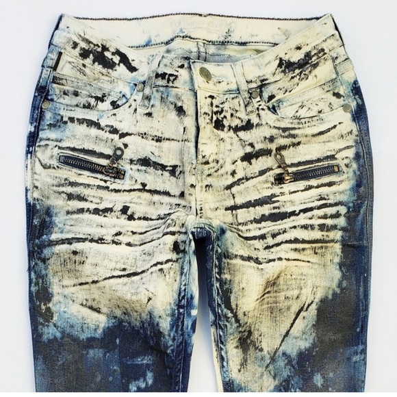 ROBIN'S JEAN Motard Coated Waxed Skinny Jeans - Picture 2 of 8